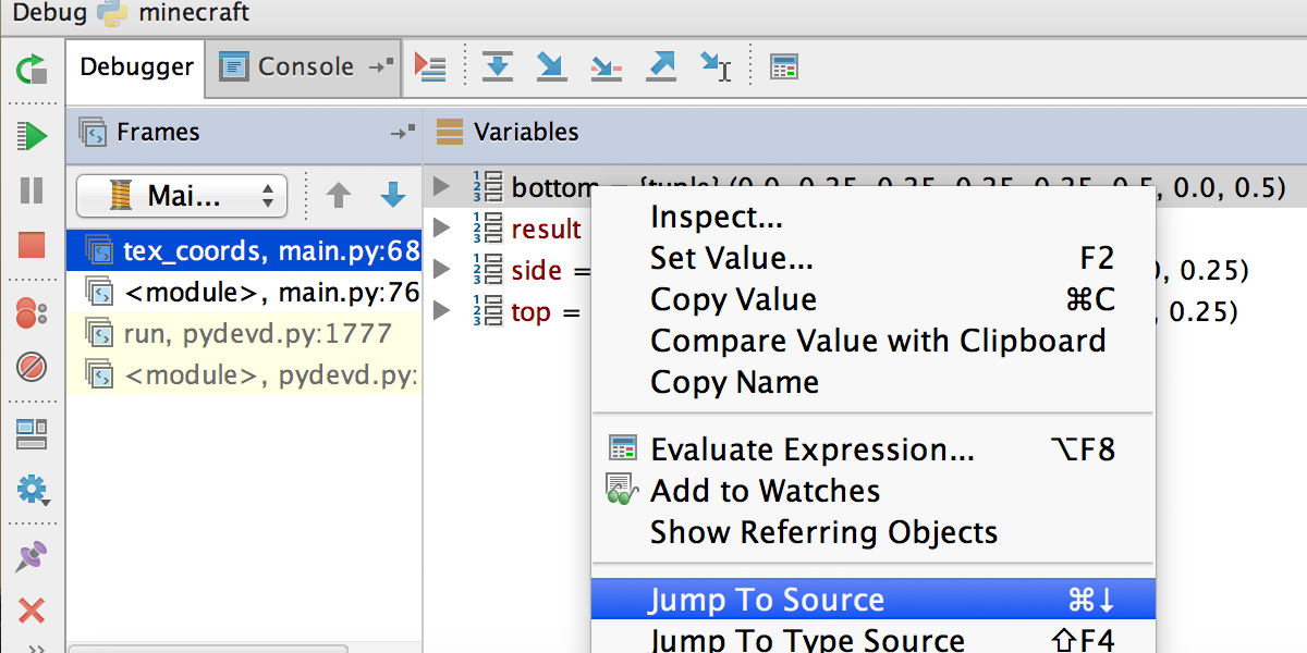 Navegación desde la Vista de Variables