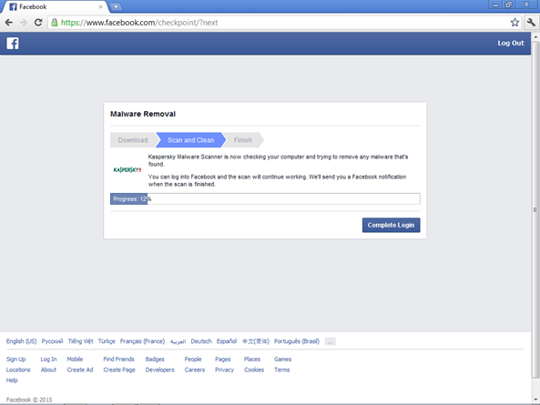 Kaspersky Malware Scan para Facebook - Limpieza de Malware